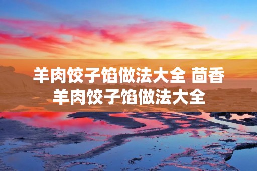 羊肉饺子馅做法大全 茴香羊肉饺子馅做法大全