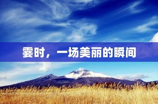 霎时,一场美丽的瞬间