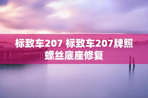 标致车207 标致车207牌照螺丝底座修复