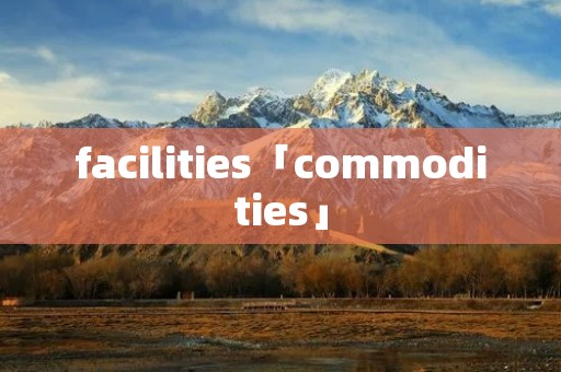 facilities「commodities」