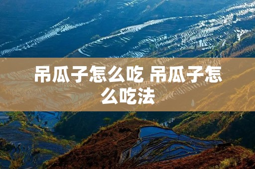 吊瓜子怎么吃 吊瓜子怎么吃法
