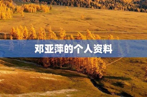 邓亚萍的个人资料 邓亚萍的个人资料