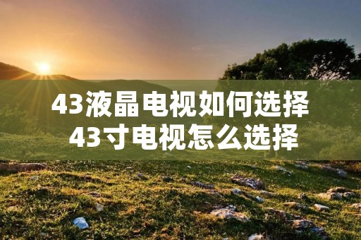 43液晶电视如何选择 43寸电视怎么选择