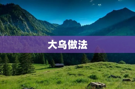 大乌做法:传统美食的独特魅力 大乌做法:传统美食的独特魅力