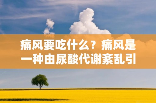 痛风要吃什么？痛风是一种由尿酸代谢紊乱引起的疾病，其主要症状是关节疼痛和肿胀。对于患有痛风的人来说，饮食是管理和控制这种疾病的重要方面之一。本文将详细介绍痛风患者应该吃哪些食物以及一些饮食建议，帮助患者更好地管理和控制病情。