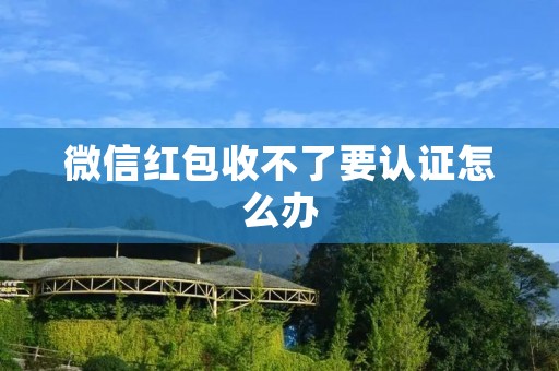 微信红包收不了要认证怎么办
