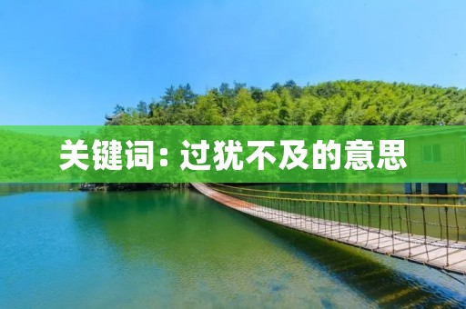 关键词: 过犹不及的意思