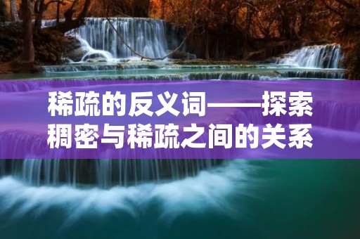 稀疏的反义词——探索稠密与稀疏之间的关系