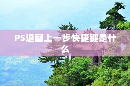 PS退回上一步快捷键是什么