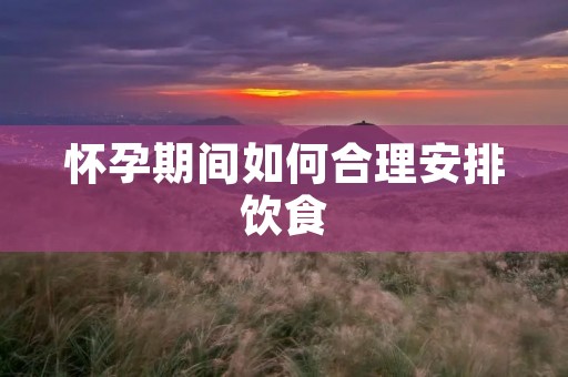 怀孕期间如何合理安排饮食