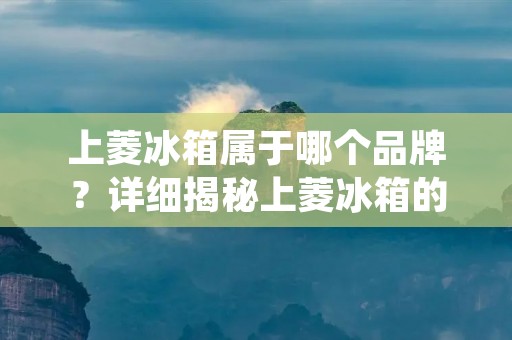 上菱冰箱属于哪个品牌？详细揭秘上菱冰箱的品牌背景及产品特点