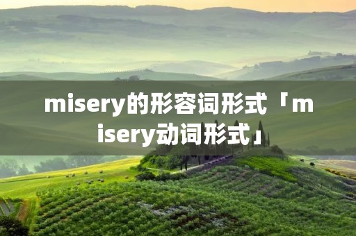 misery的形容词形式「misery动词形式」