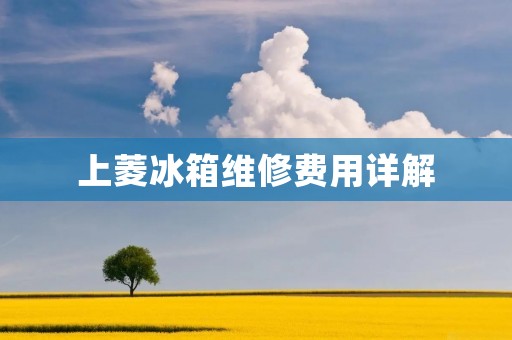 上菱冰箱维修费用详解：了解维修流程和收费标准