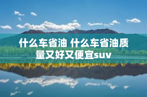 什么车省油 什么车省油质量又好又便宜suv 什么车省油 什么车省油质量又好又便宜suv