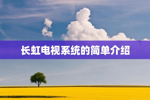 长虹电视系统的简单介绍 长虹电视系统的简单介绍