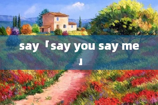 say「say you say me」