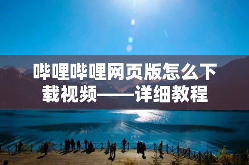哔哩哔哩网页版怎么下载视频——详细教程