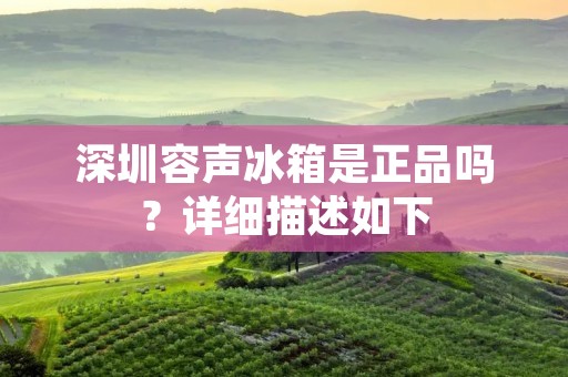 深圳容声冰箱是正品吗？详细描述如下：
