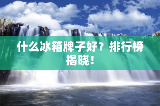 什么冰箱牌子好?排行榜揭晓! 什么冰箱牌子好?排行榜揭晓!