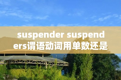 suspender suspenders谓语动词用单数还是复数