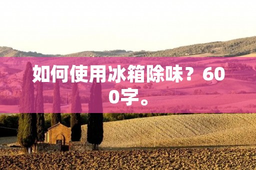 如何使用冰箱除味?600字。 如何使用冰箱除味?600字。