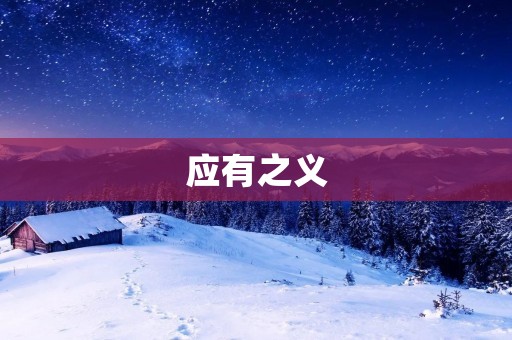 应有之义