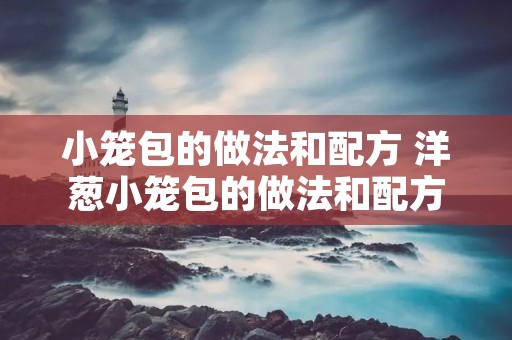 小笼包的做法和配方 洋葱小笼包的做法和配方