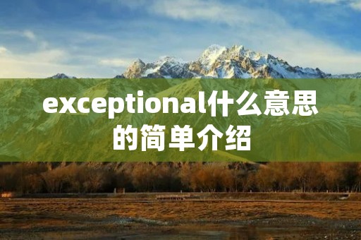 exceptional什么意思的简单介绍