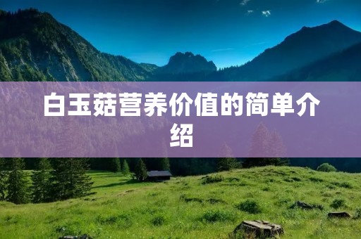 白玉菇营养价值的简单介绍