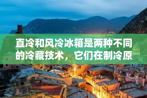 直冷和风冷冰箱是两种不同的冷藏技术,它们在制冷原理和工作方式上有所不同。直冷冰箱是传统的制冷技术,而风冷冰箱是一种新型的制冷技术。 直冷和风冷冰箱是两种不同的冷藏技术,它们在制冷原理和工作方式上有所不同。直冷冰箱是传统的制冷技术,而风冷冰箱是一种新型的制冷技术。