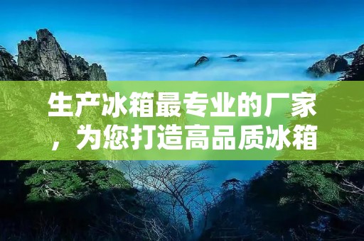 生产冰箱最专业的厂家,为您打造高品质冰箱 生产冰箱最专业的厂家,为您打造高品质冰箱