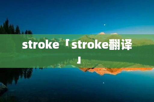 stroke「stroke翻译」