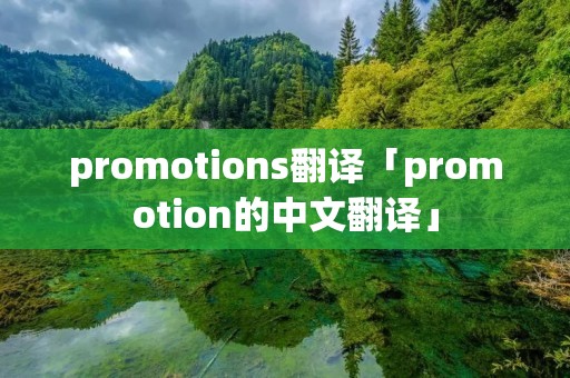 promotions翻译「promotion的中文翻译」