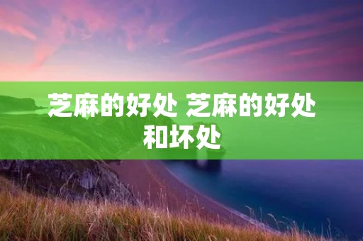 芝麻的好处 芝麻的好处和坏处