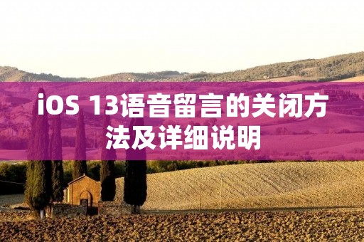 iOS 13语音留言的关闭方法及详细说明