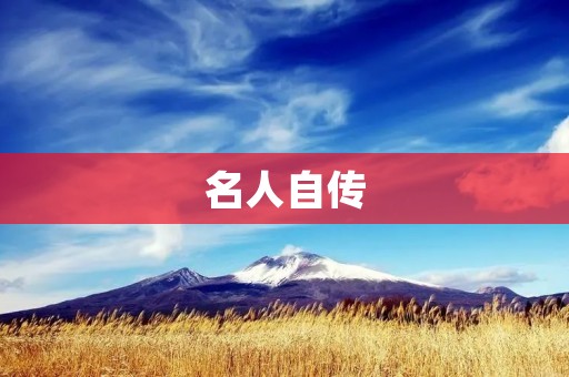名人自传:探索人生的奥秘与坎坷