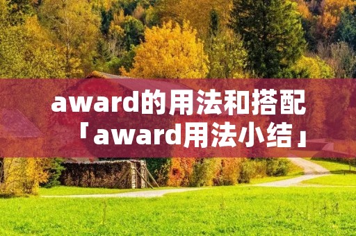 award的用法和搭配「award用法小结」 award的用法和搭配「award用法小结」