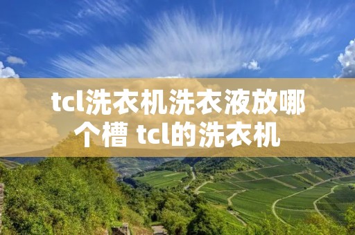 tcl洗衣机洗衣液放哪个槽 tcl的洗衣机