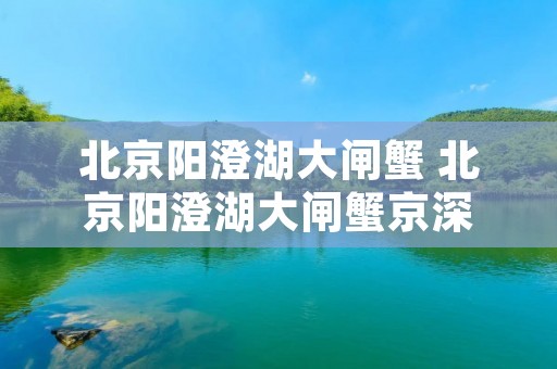 北京阳澄湖大闸蟹 北京阳澄湖大闸蟹京深