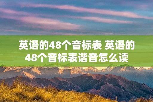 英语的48个音标表 英语的48个音标表谐音怎么读