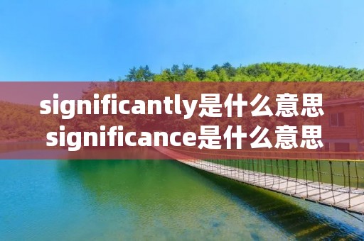 significantly是什么意思 significance是什么意思中文翻译