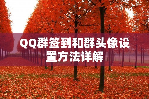 QQ群签到和群头像设置方法详解