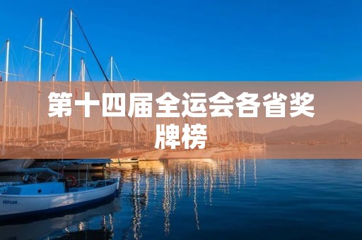 第十四届全运会各省奖牌榜：各省实力较量，竞技瞩目