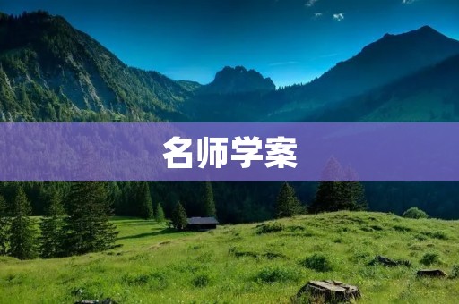 名师学案:培养学生综合素养的有效工具