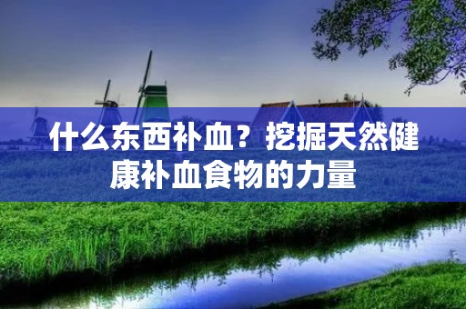 什么东西补血?挖掘天然健康补血食物的力量