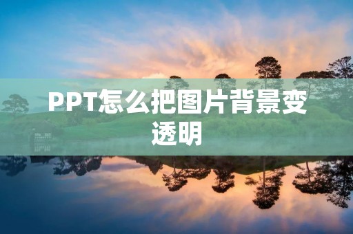 PPT怎么把图片背景变透明