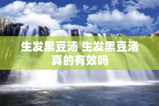 生发黑豆汤 生发黑豆汤真的有效吗