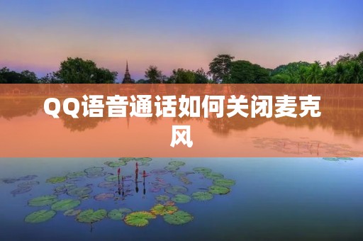 QQ语音通话如何关闭麦克风