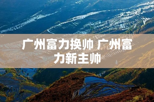 广州富力换帅 广州富力新主帅 广州富力换帅 广州富力新主帅
