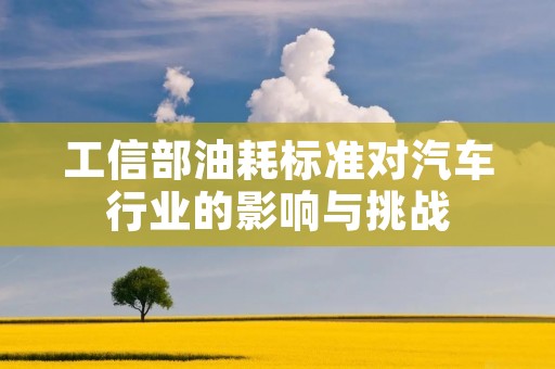 工信部油耗标准对汽车行业的影响与挑战 工信部油耗标准对汽车行业的影响与挑战